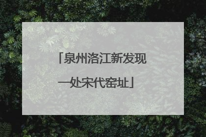 泉州洛江新发现一处宋代窑址