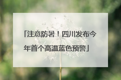 注意防暑！四川发布今年首个高温蓝色预警