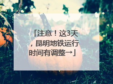 注意！这3天，昆明地铁运行时间有调整→