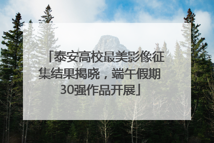 泰安高校最美影像征集结果揭晓，端午假期30强作品开展