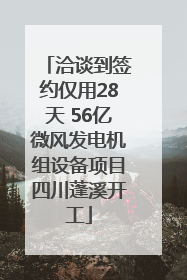 洽谈到签约仅用28天 56亿微风发电机组设备项目四川蓬溪开工