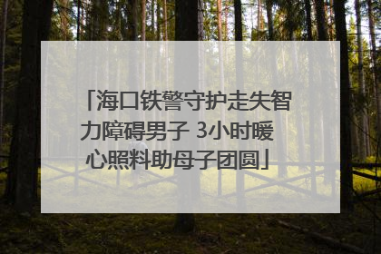 海口铁警守护走失智力障碍男子 3小时暖心照料助母子团圆
