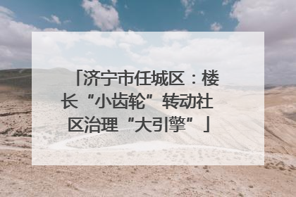 济宁市任城区：楼长“小齿轮”转动社区治理“大引擎”