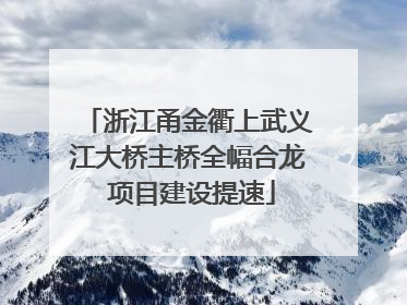 浙江甬金衢上武义江大桥主桥全幅合龙 项目建设提速