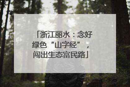 浙江丽水：念好绿色“山字经”，闯出生态富民路