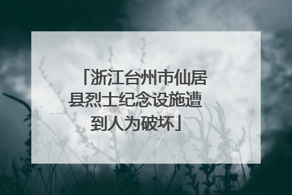 浙江台州市仙居县烈士纪念设施遭到人为破坏