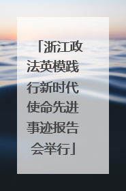 浙江政法英模践行新时代使命先进事迹报告会举行