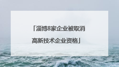 淄博8家企业被取消高新技术企业资格