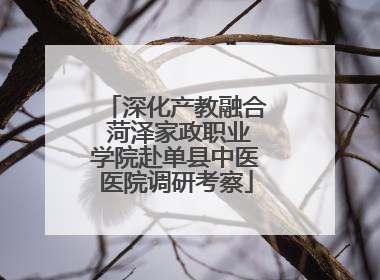 深化产教融合 菏泽家政职业学院赴单县中医医院调研考察