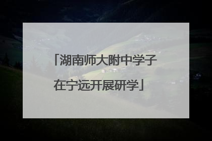湖南师大附中学子在宁远开展研学