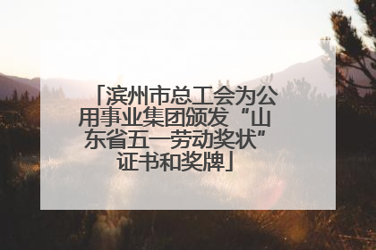 滨州市总工会为公用事业集团颁发“山东省五一劳动奖状”证书和奖牌