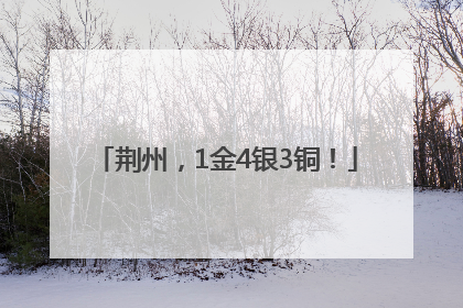 荆州，1金4银3铜！