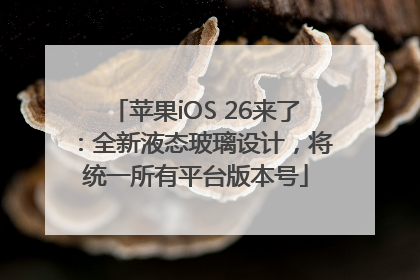 苹果iOS 26来了：全新液态玻璃设计，将统一所有平台版本号