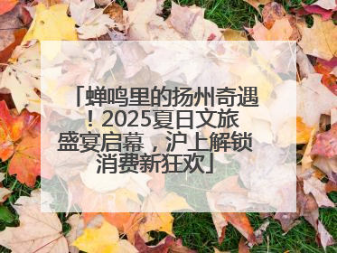 蝉鸣里的扬州奇遇！2025夏日文旅盛宴启幕，沪上解锁消费新狂欢