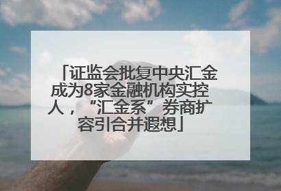 证监会批复中央汇金成为8家金融机构实控人，“汇金系”券商扩容引合并遐想