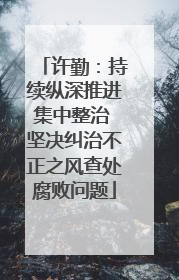 许勤：持续纵深推进集中整治 坚决纠治不正之风查处腐败问题