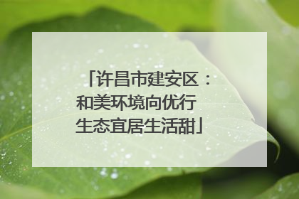 许昌市建安区：和美环境向优行 生态宜居生活甜