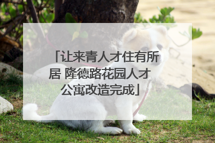 让来青人才住有所居 隆德路花园人才公寓改造完成