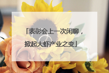 表彰会上一次闲聊，掀起大虾产业之变