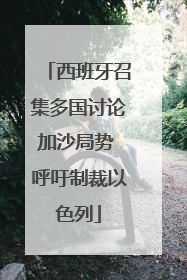 西班牙召集多国讨论加沙局势 呼吁制裁以色列