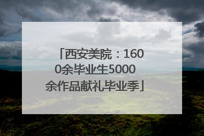 西安美院：1600余毕业生5000余作品献礼毕业季