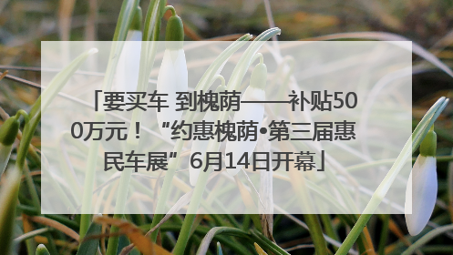 要买车 到槐荫——补贴500万元！“约惠槐荫•第三届惠民车展”6月14日开幕