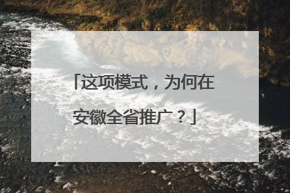 这项模式，为何在安徽全省推广？