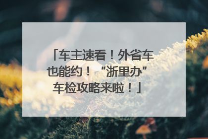 车主速看！外省车也能约！“浙里办”车检攻略来啦！