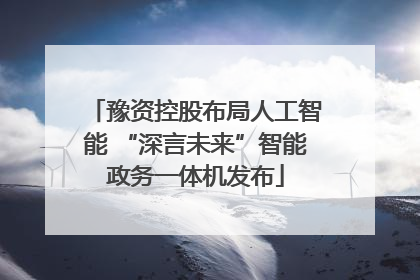豫资控股布局人工智能 “深言未来”智能政务一体机发布