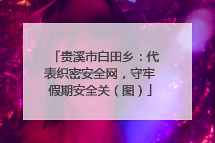 贵溪市白田乡：代表织密安全网，守牢假期安全关（图）