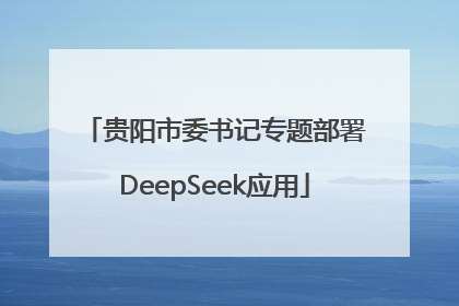 贵阳市委书记专题部署DeepSeek应用