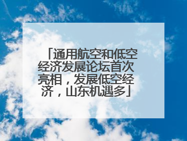 通用航空和低空经济发展论坛首次亮相，发展低空经济，山东机遇多