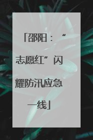 邵阳：“志愿红”闪耀防汛应急一线