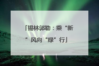 锡林郭勒：乘“新”风向“绿”行