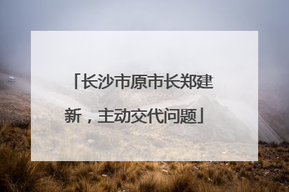长沙市原市长郑建新，主动交代问题