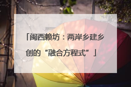 闽西赖坊：两岸乡建乡创的“融合方程式”