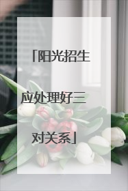 阳光招生应处理好三对关系
