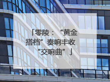 零陵：“黄金搭档”奏响丰收“交响曲”
