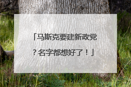 马斯克要建新政党？名字都想好了！