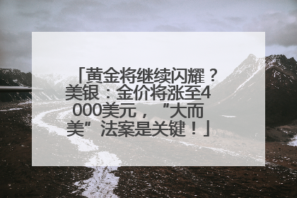 黄金将继续闪耀？美银：金价将涨至4000美元，“大而美”法案是关键！