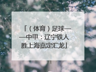 （体育）足球——中甲：辽宁铁人胜上海嘉定汇龙