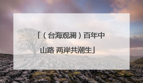 （台海观澜）百年中山路 两岸共潮生