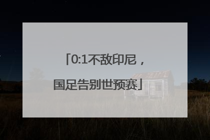 0:1不敌印尼，国足告别世预赛