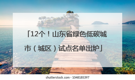 12个！山东省绿色低碳城市（城区）试点名单出炉