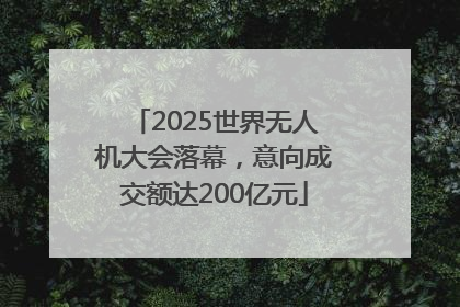 2025世界无人机大会落幕，意向成交额达200亿元