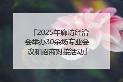 2025年廊坊经洽会举办30余场专业会议和招商对接活动