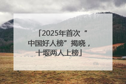 2025年首次“中国好人榜”揭晓，十堰两人上榜
