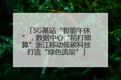 5G基站“智能午休”，数据中心“精打细算”浙江移动低碳科技打造“绿色流量”