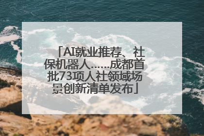 AI就业推荐、社保机器人……成都首批73项人社领域场景创新清单发布